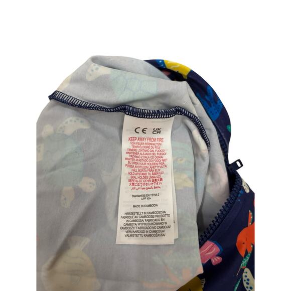 Baby Boden Swim Set Kids 2-3Y 98cm Navy Two Piece Rash Guard Ocean Life UPF 50+ - Picture 7 of 16